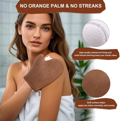4 in 1 Luxury Velvet Tanning Mitt Self Tanning Mitt Applicator Self Tanner Brush Self Tanner Back Applicator