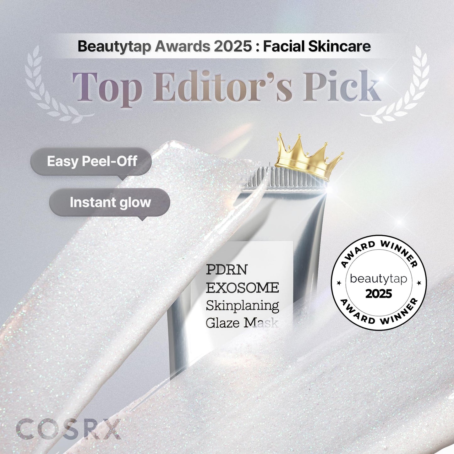 COSRX PDRN EXOSOME Glaze Wrapping Mask with SALMON DNA PDRN, Easy Peel-Off Overnight Mask for Glass Skin, Firmness