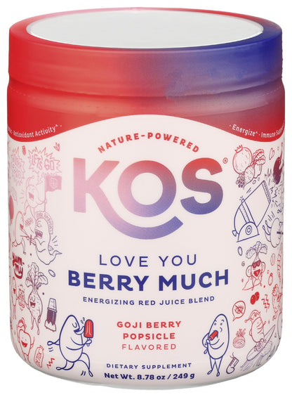 KOS Reds Superfood Powder for Antioxidants - USDA Certified Organic Beet Root, Goji Berries, Acai, Pomegranate, Coconut Water & Digestion Enzymes- Goji Berry Popsicle Flavor Juice Mix - 28 Servings KOS buy supplements Au