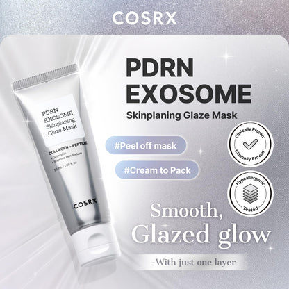 COSRX PDRN EXOSOME Glaze Wrapping Mask with SALMON DNA PDRN, Easy Peel-Off Overnight Mask for Glass Skin, Firmness