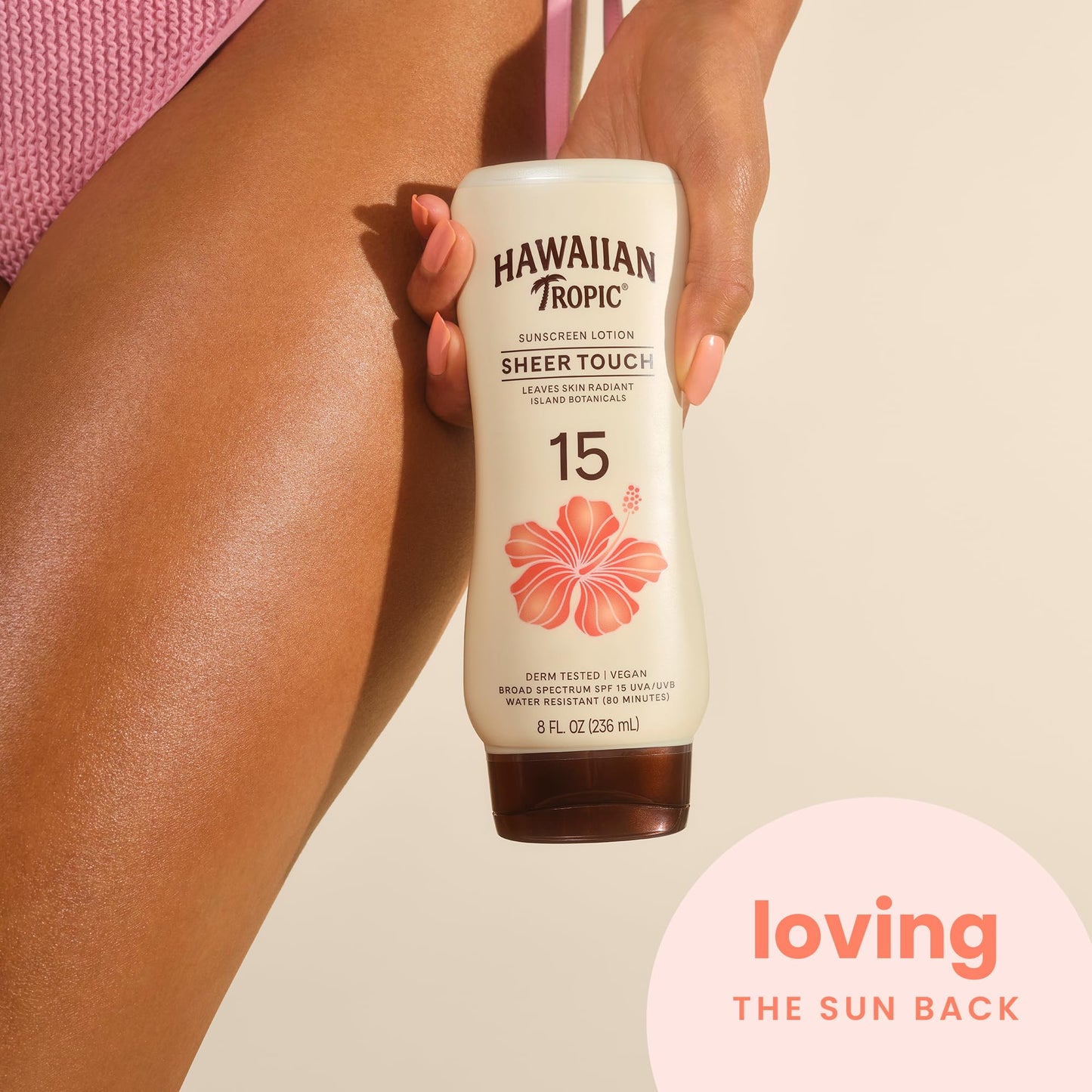Hawaiian Tropic Sunscreen Sheer Touch Broad Spectrum Sun Care Sunscreen Lotion - SPF 15, 8 Ounce