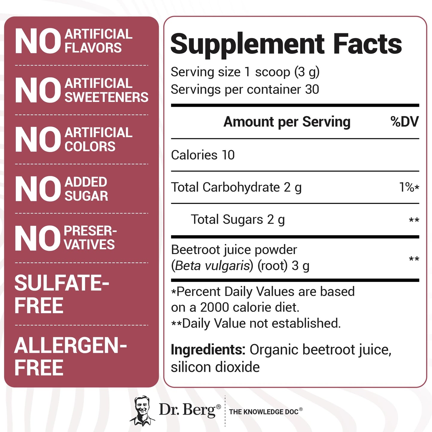 Dr. Berg Raw Organic Beet Powder from Real Earth-Grown Beets – USDA Certified Organic Beet Root Powder to Support Nitric Oxide Levels, Energy, Blood Flow, & Heart Health* – 30 Servings Dr. Berg NutritionalsBuy Supplements Australia