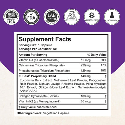 NuBest Tall 10+ Premium Bone Strength Formula, Enhanced Immunity and Overall Health for Age 10+ with Calcium, Vitamin D3, Vitamin K2, and Multivitamins | 60 Capsules | 1 Month Supply NuBestBuy Supplements Australia