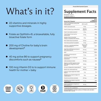 Needed. Multivitamin for Prenatal | Prenatal Multi Essentials Capsule - Pregnancy, Breastfeeding, Postpartum | Expertly-Formulated
