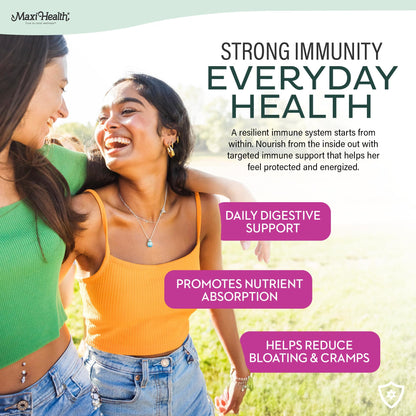 Teen Vitamins for Girls 12-17 - Teen Multivitamin Supreme with D3, Iron, Calcium, Biotin, Digestive Enzymes – Teenager Girl Multi Vitamins for Energy,