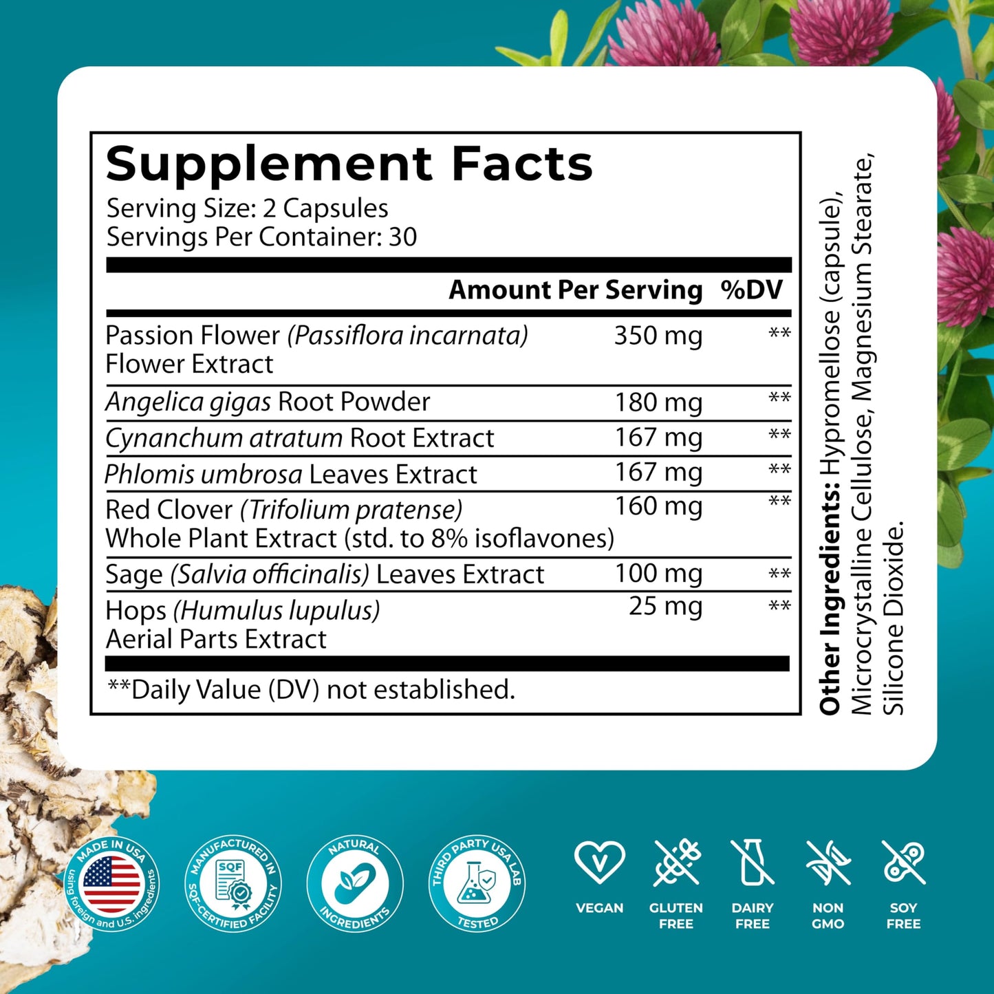 PUREHEALTH Research MenoHarmony - Herbal Menopause Supplement for Women - Female Hormone Balance for Hot Flashes & Night Sweats - with Passion Flower, Red Clover, Hops, Sage & More - 60 Capsules