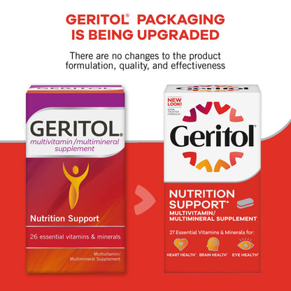 Geritol, Multivitamin Supplement, Contains B-Vitamins, Antioxidants, Vitamins C, E & D and Iron, 26 Essential Vitamins and Minerals, Gluten-Free