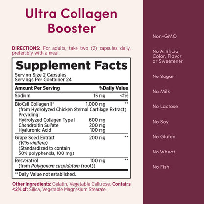 Nature’s Bounty Optimal Solutions Ultra Collagen Booster for Healthy-Aging Supplement, Resveratrol, Hyaluronic Acid – Collagen Capsules for Women, 48 Capsules Nature's Bounty buy supplements Au