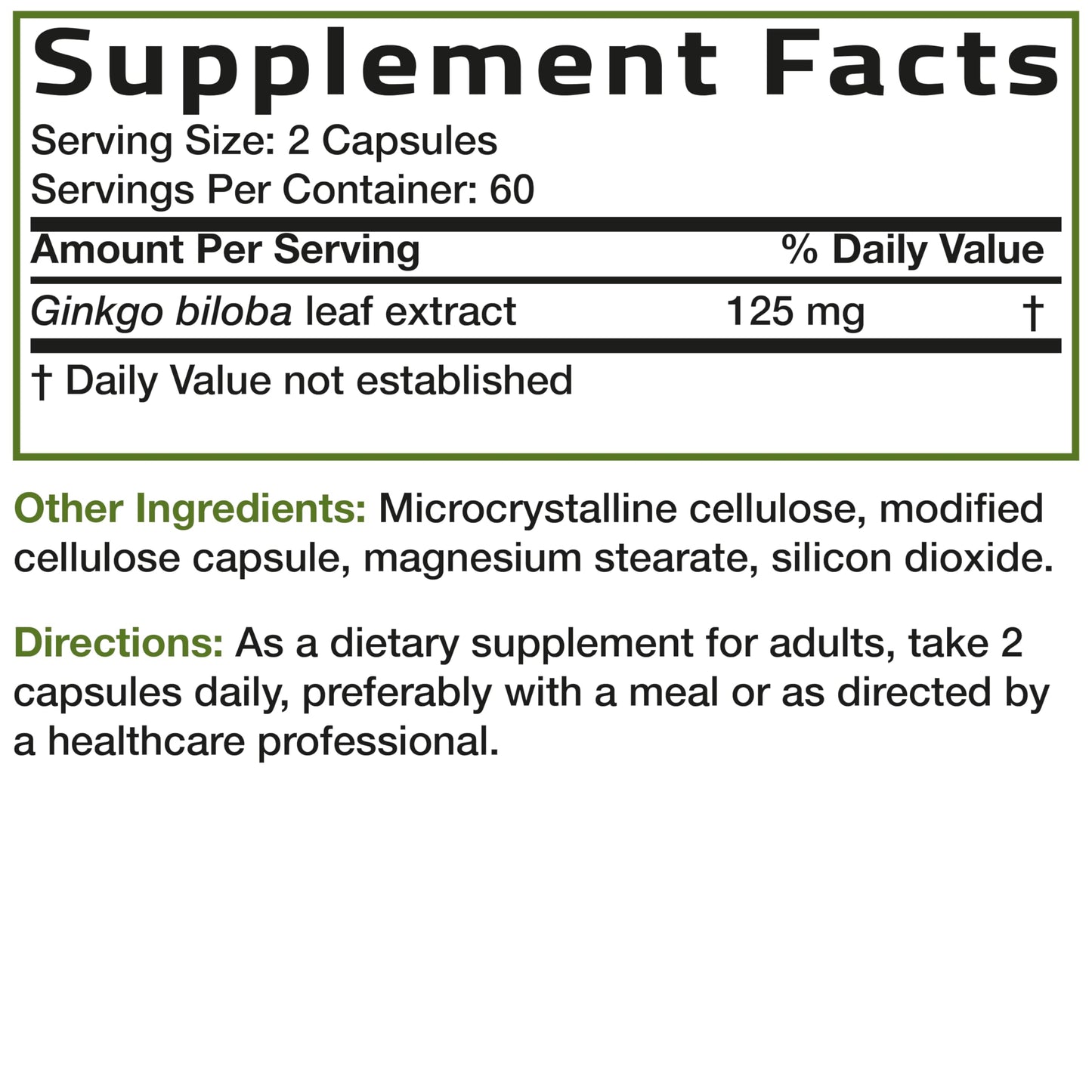 Bronson Ginkgo Biloba Extra Strength Supports Brain Function & Memory Support, 120 Vegetarian Capsules