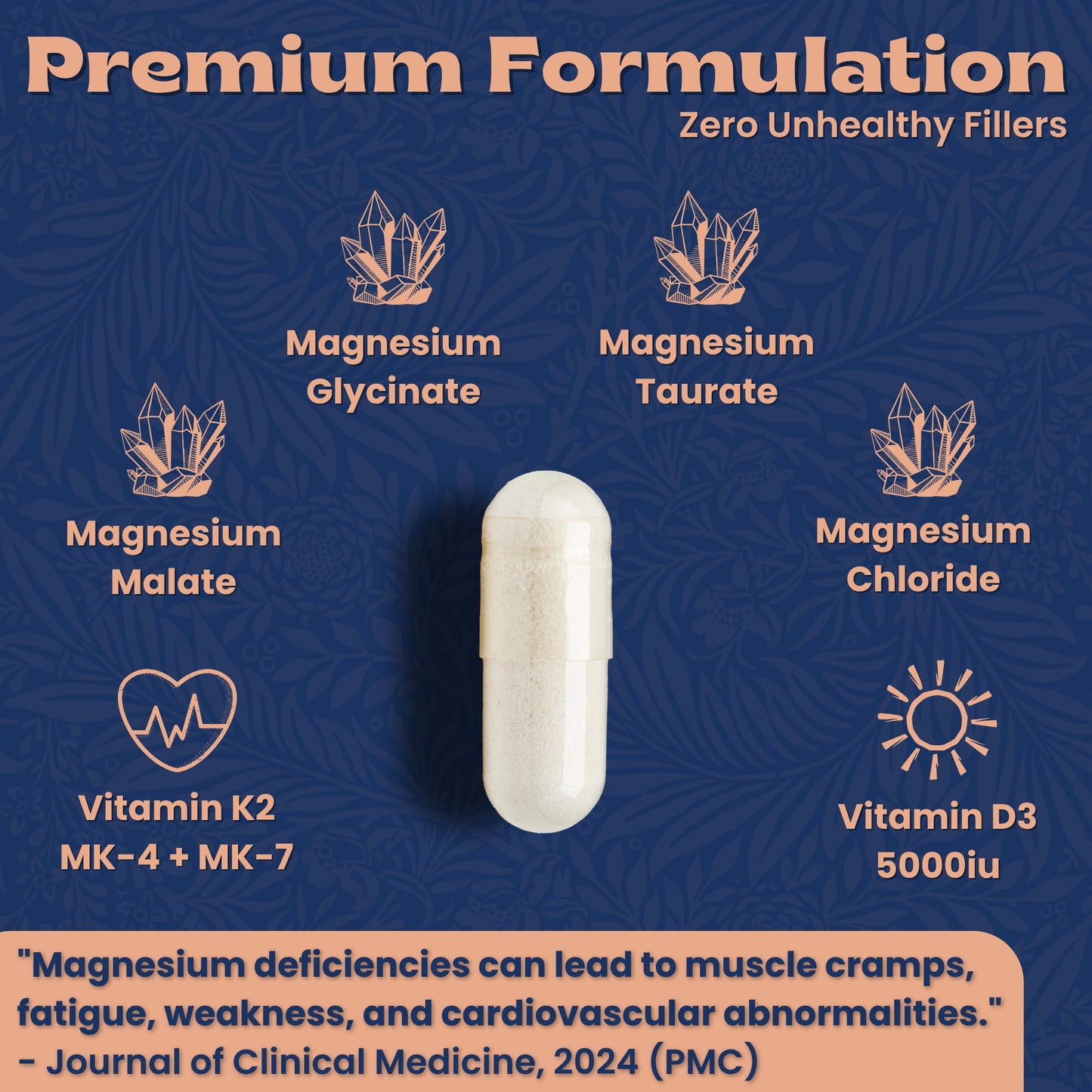 Local Nutrition Magnesium Complex 420mg with Vitamin D3 K2 - Four Bioavailable Forms Including Bisglycinate (Glycinate), Malate, Taurate, and Chloride for Superior Absorption - 90 Capsules Made in USA Local NutritionBuy Supplements Australia