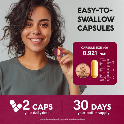 Vitamin B Complex for Men & Women - Riboflavin B2, B12, B1, B3, B5, B6, B7, B8, B9 | Vitamin C, Choline, Inositol - B-Complex Supplement