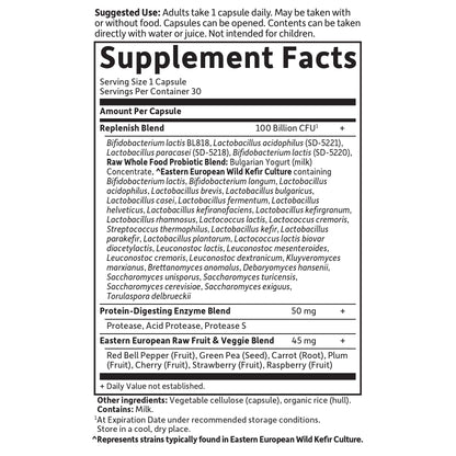 Garden of Life Raw Probiotics for Women and Men with Digestive Enzymes, 100 Billion CFU, Clinically Studied Strains, Shelf Stable, 30 Capsules