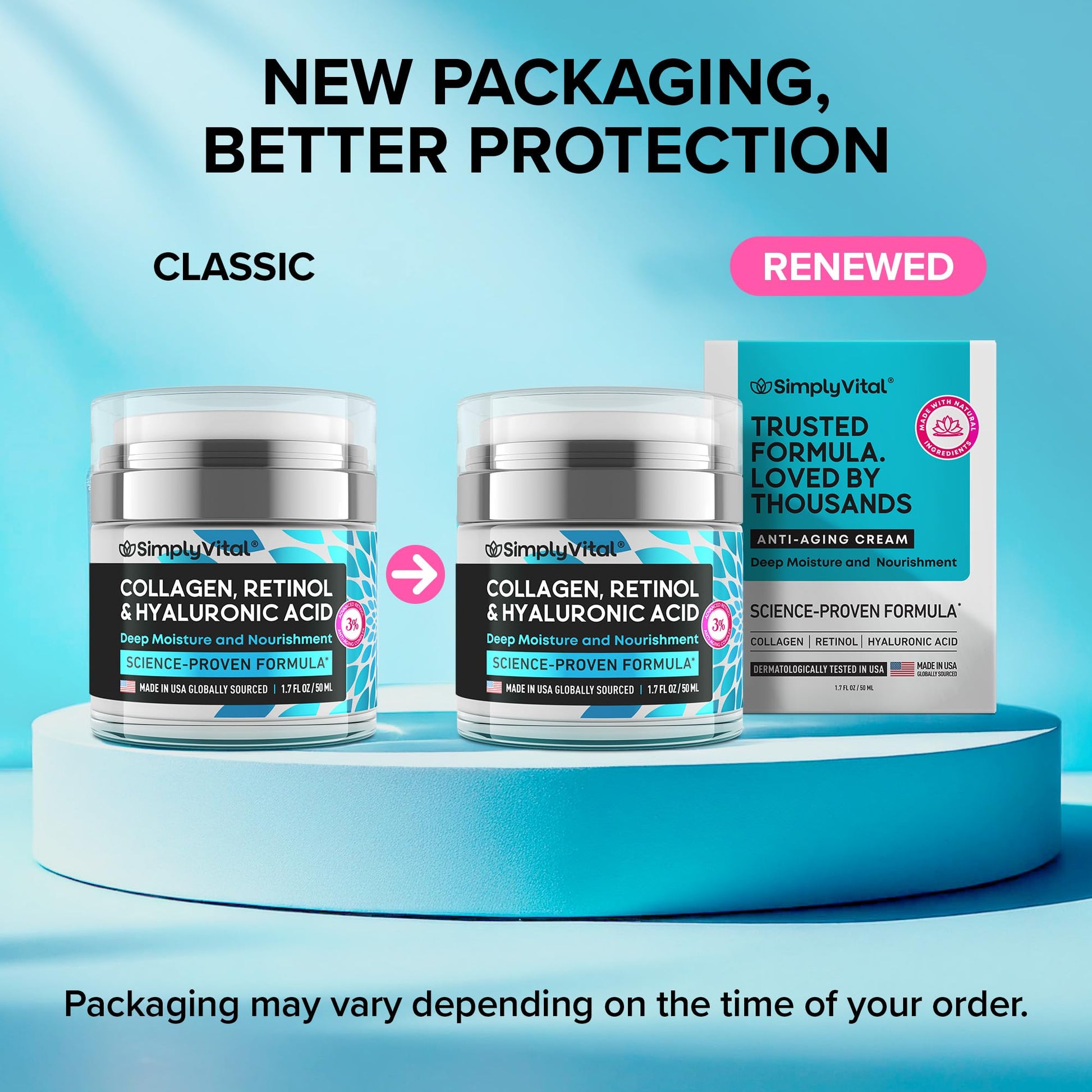 Anti-Aging Face Moisturizer with Retinol, Collagen & Hyaluronic Acid - Made in USA - Moisturizer Face Cream for Women & Men - Firming & Hydrating Neck Cream - Day & Night Skin Care - 1.7 fl oz SimplyVitalBuy Supplements Australia