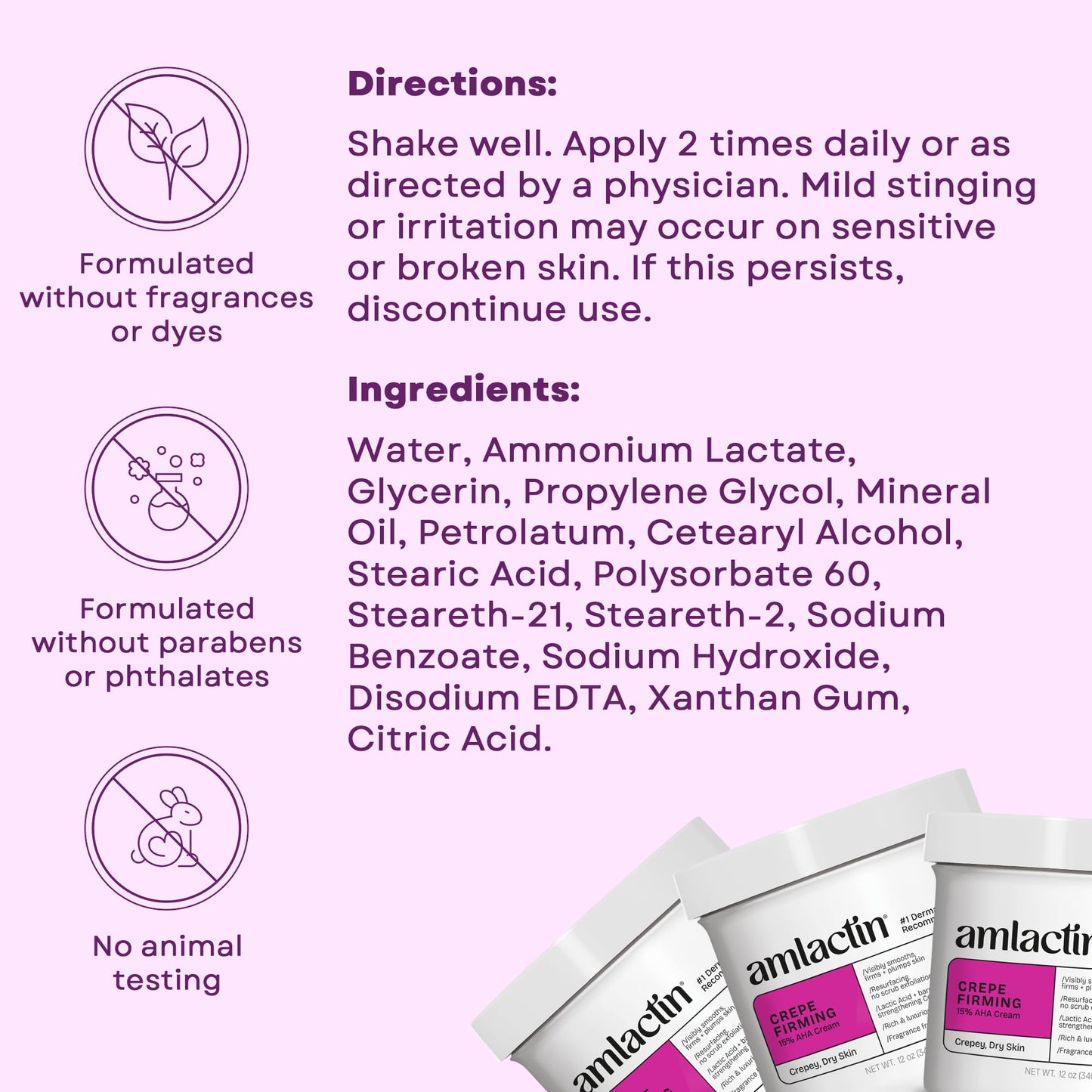 AmLactin Crepe Firming Cream - Therapeutic Skin Tightening Cream for Body – No-Scrub Exfoliator and Moisturizer