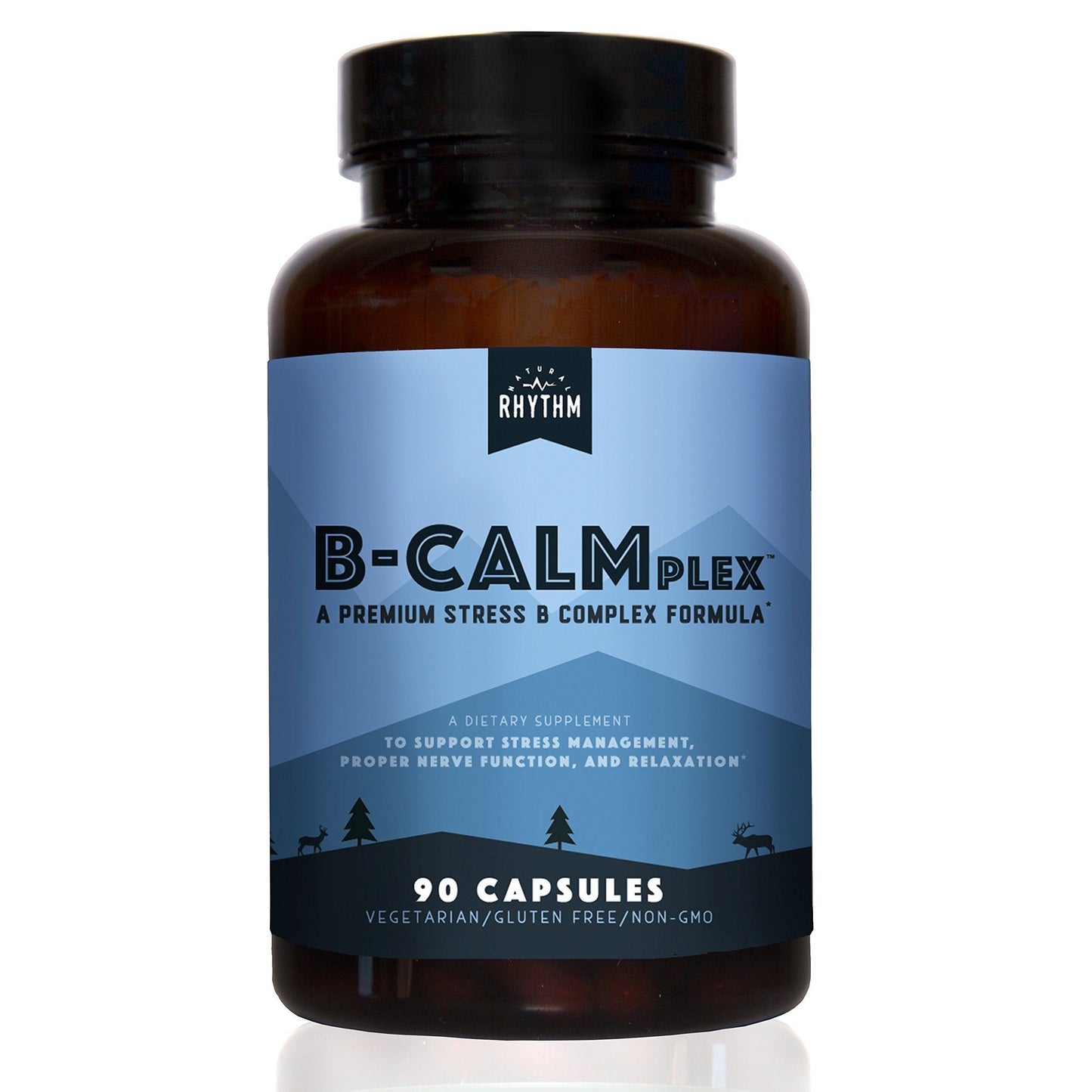 Natural Rhythm B-CALMplex B-Complex Vitamin Supplement, Comprehensive B Vitamin Blend with Methylfolate & B12, 3 Month Supply, 90 Capsules