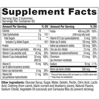 OLLY Women's Daily Multivitamin Gummy, Vitamins A, D, C, E, Biotin, Folic Acid, Adult Chewable Vitamin