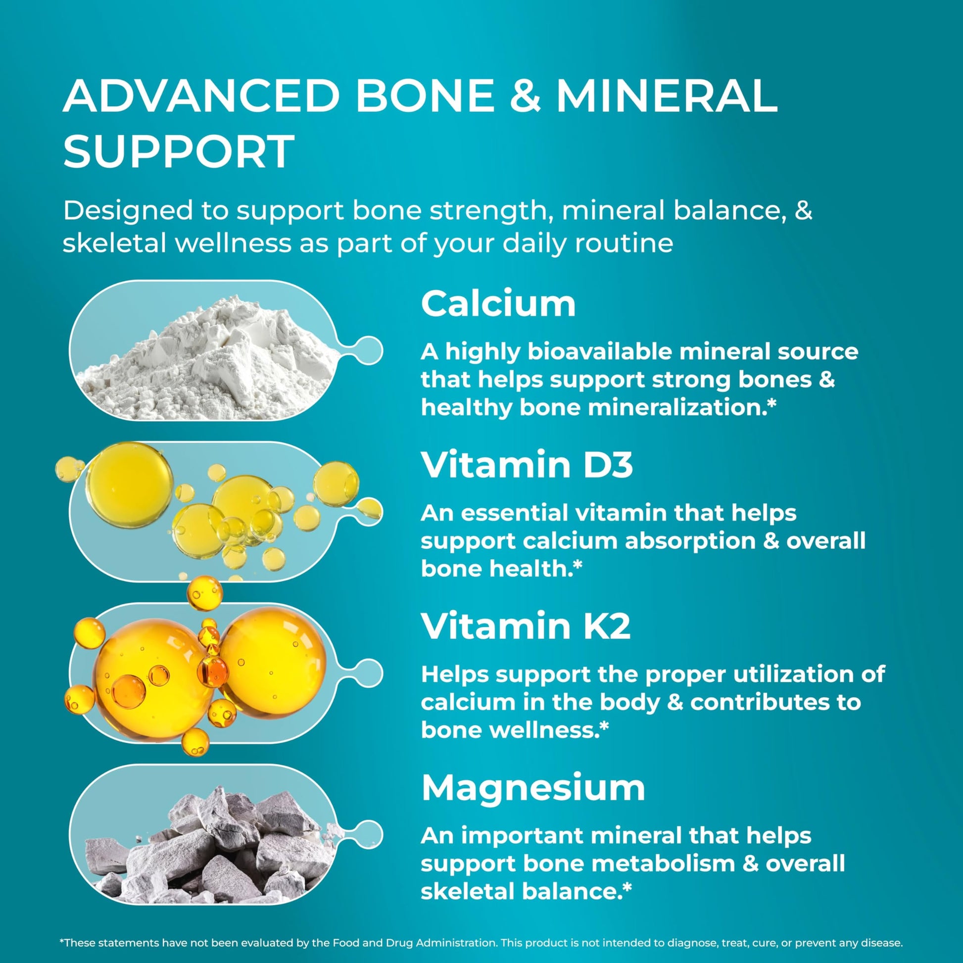 PUREHEALTH RESEARCH Bone Health Formula - for Bones, Joint & Skeletal Wellness - with Calcium, Magnesium, Zinc, Copper, Manganese, Potassium, Vitamin K2, D3, C & More for Women & Men - 150 Capsules PUREHEALTH RESEARCHBuy Supplements Australia