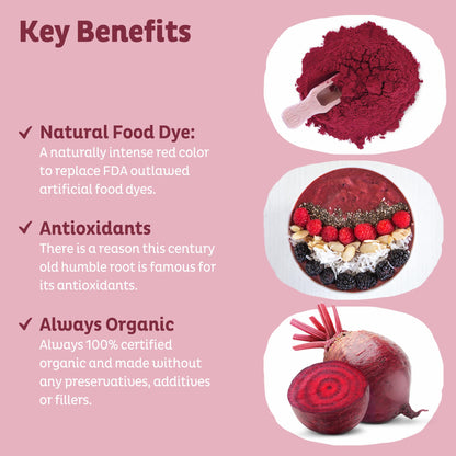 KOS Organic Beet Root Powder, USDA Organic - Natural Nitric Oxide Booster, Superfood Plant Based Beetroot Antioxidant, Supports Active Lifestyle & Healthy Circulation, Soy & Gluten-Free - 90 Servings KOS buy supplements Au