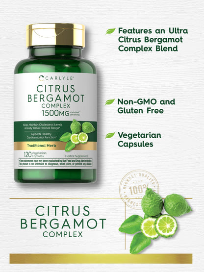 Carlyle Citrus Bergamot Supplement | Extract Complex | 120 Capsules | Non-GMO, Gluten Free