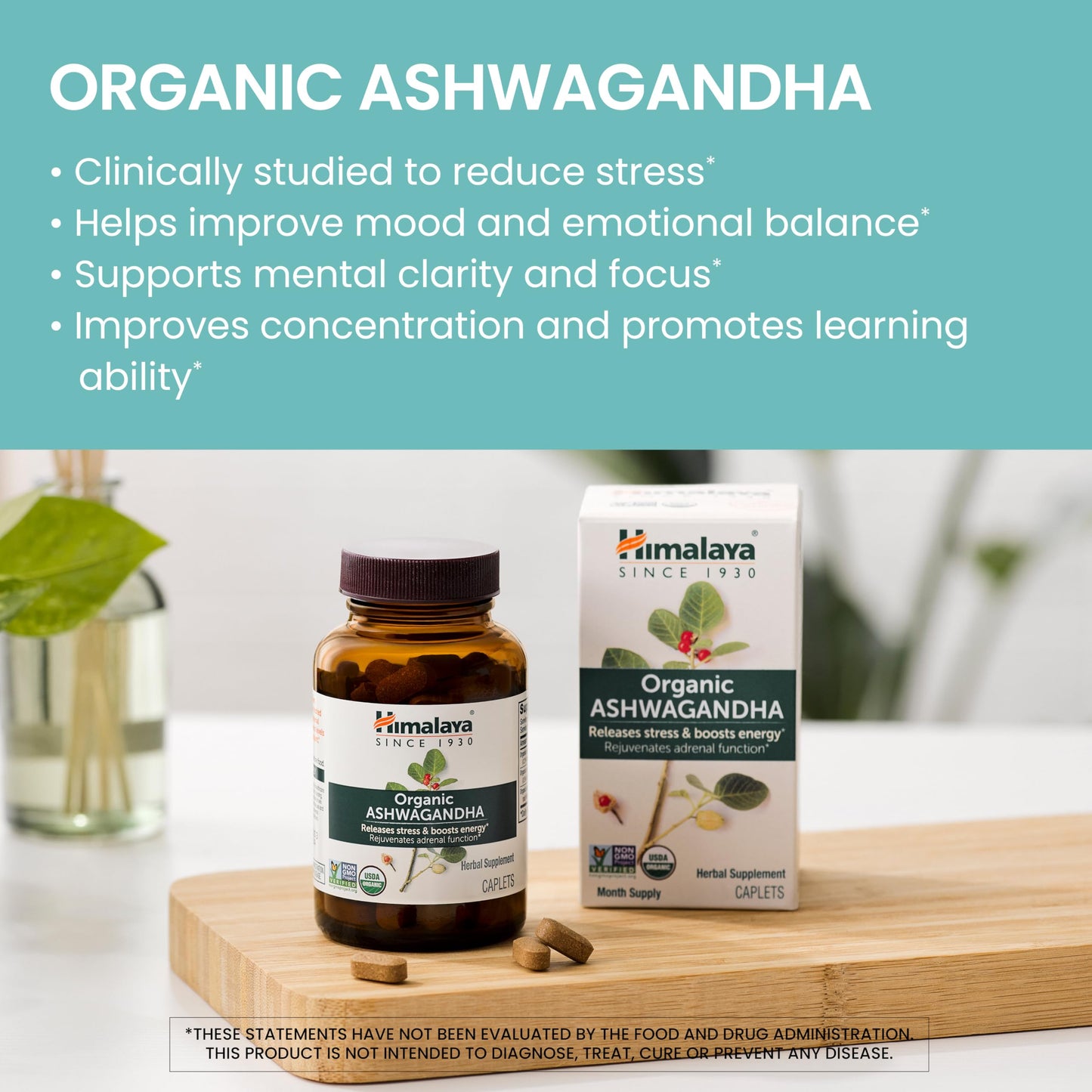 Himalaya Organic Ashwagandha Root, 2 Month Supply - Herbal Adrenal Support Supplements for Stress Relief and Energy Support - USDA Organic, Non-GMO, Vegan