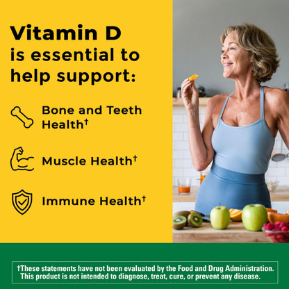 Nature Made Vitamin D3 K2 Supplement, 5000 IU (125 mcg) Vitamin D for Bone, Teeth, Muscle and Immune Support