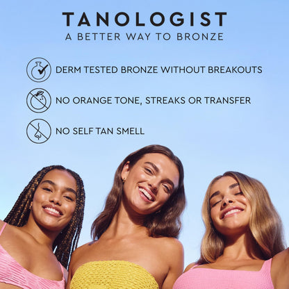 Tanologist Dark Self Tan Drops, Streak-Free Body & Face Tanning Drops, No Fake Tan Smell