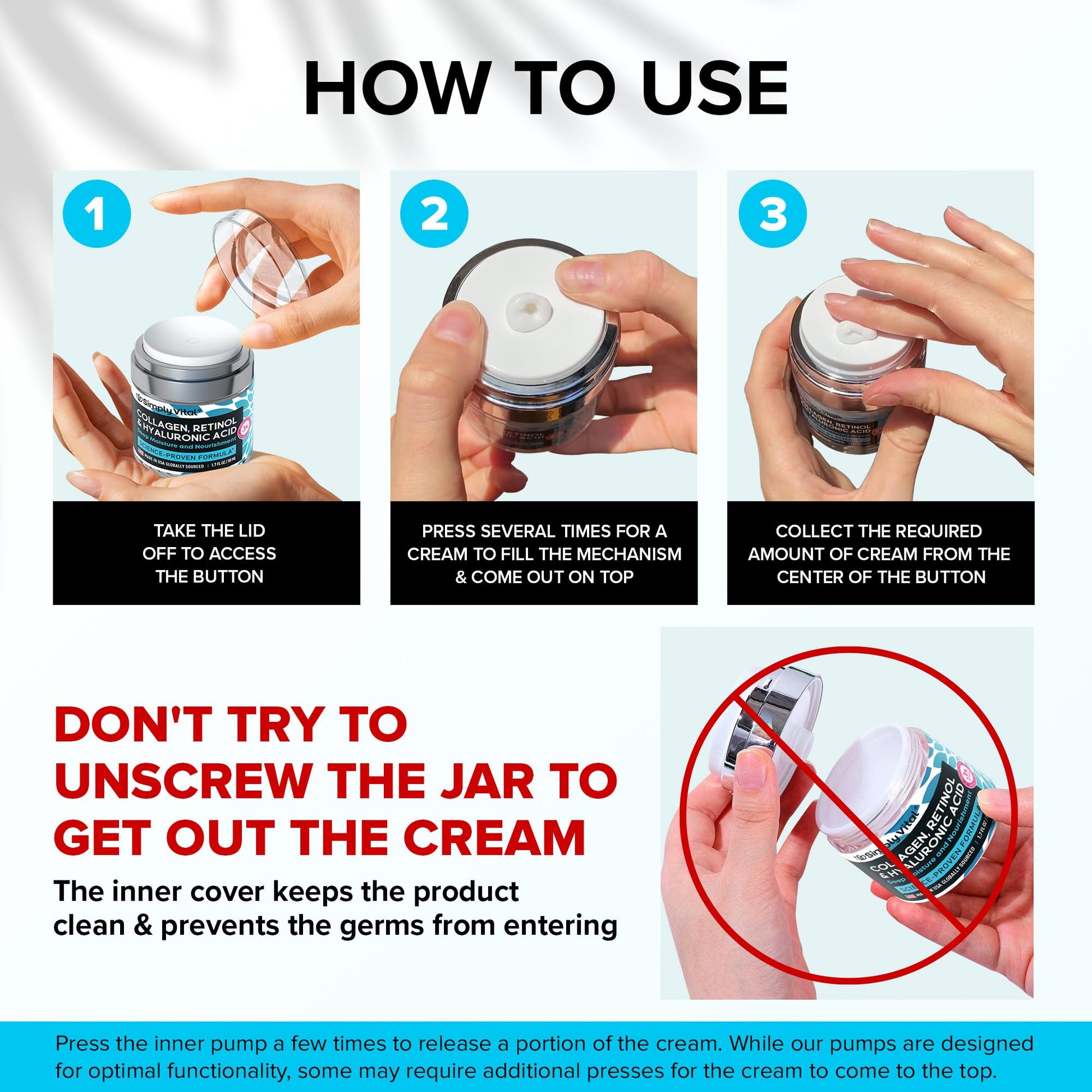 Anti-Aging Face Moisturizer with Retinol, Collagen & Hyaluronic Acid - Made in USA - Moisturizer Face Cream for Women & Men - Firming & Hydrating Neck Cream - Day & Night Skin Care - 1.7 fl oz SimplyVitalBuy Supplements Australia