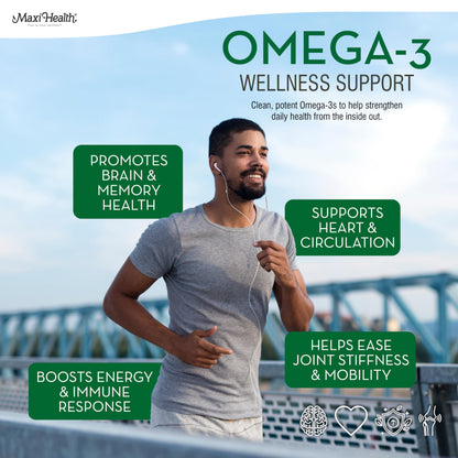 Omega 3 Supplement - Omega-3 Fish Oil 2000mg - Natural Source of EPA & DHA - Heart, & Joint Health - Kosher Certified Wild Caught Marine Fish