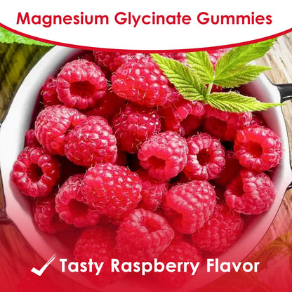 Magnesium Glycinate Gummies 500mg | Relaxation Calm Magnesium Gummies | Sugar-Free | Non-GMO | Gluten-Free | Vegan-Friendly for Adults & Kids (60 Raspberry Gummies) FriymbexBuy Supplements Australia