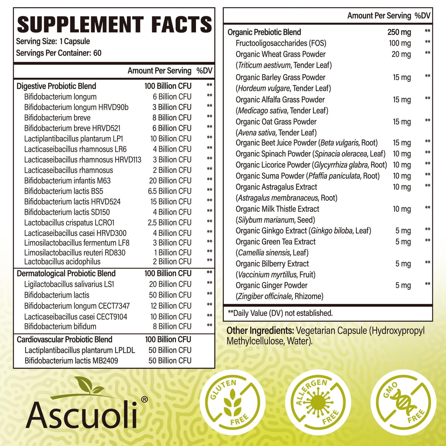 Probiotics for Women & Men - 300 Billion CFU, 24 Strains + 15 Organic Herbs Prebiotics Blend, Daily Probiotic for Digestive Health, Immune, Gut, Bloating - 120 Vegetarian Capsule (120-Days Supply)
