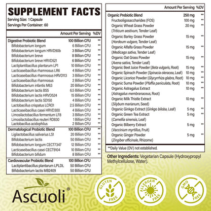 Probiotics for Women & Men - 300 Billion CFU, 24 Strains + 15 Organic Herbs Prebiotics Blend, Daily Probiotic for Digestive Health, Immune, Gut, Bloating - 120 Vegetarian Capsule (120-Days Supply)