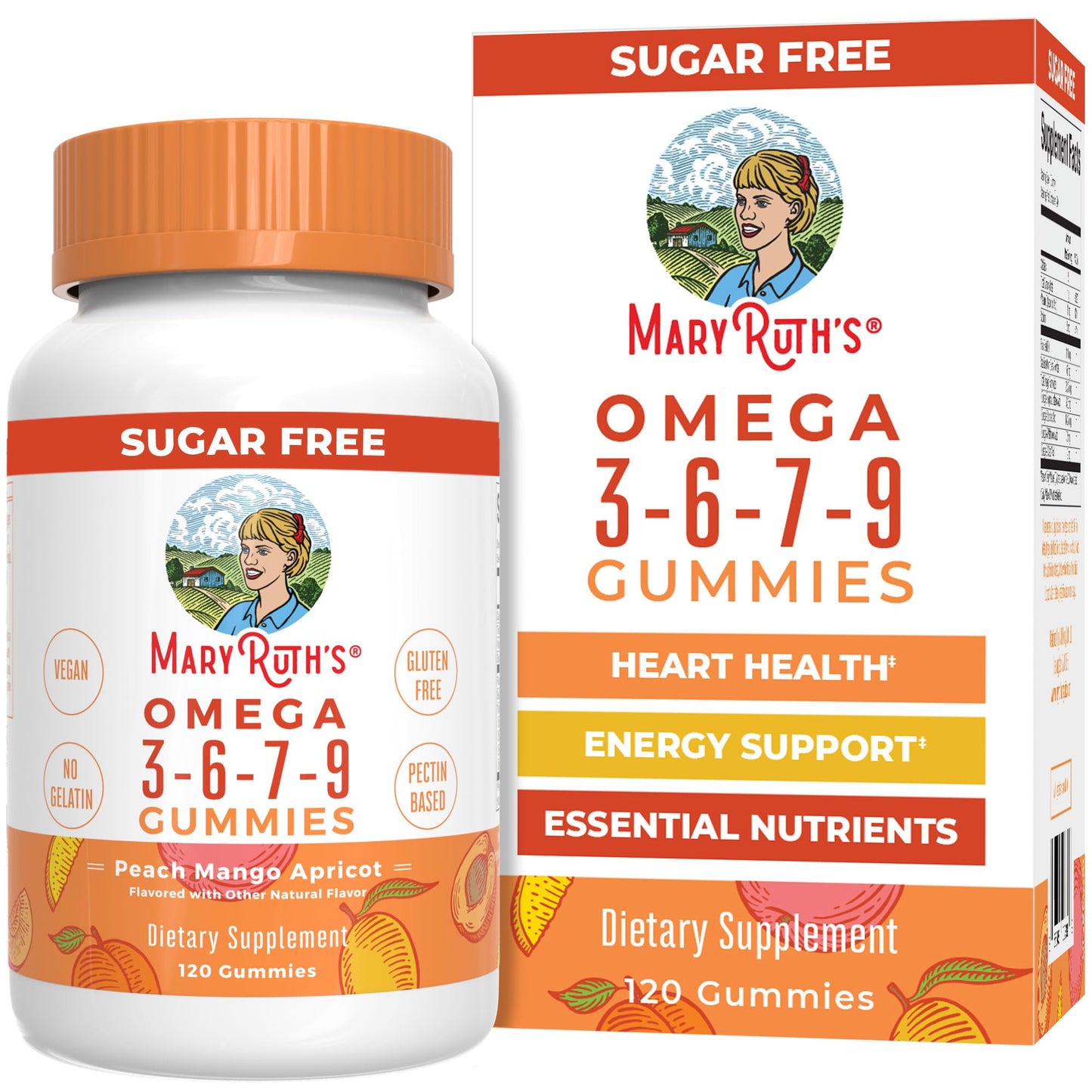 MaryRuth Organics Vegan Omega 3 6 7 9 Gummies | Up to 4 Month Supply | Omega 3 Supplement with Flaxseed Oil | Omega 3 Gummies