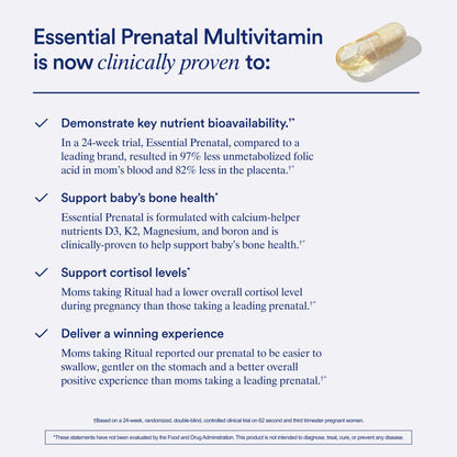 Ritual Prenatal Multivitamin for Women - Key Essential Vitamins and Minerals to Support Mom and Baby During Pregnancy* - Folate, Choline, Omega-3 DHA, Iron