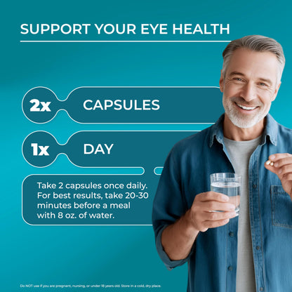 PUREHEALTH RESEARCH Complete Vision Formula - Eye Vitamins & Mineral Supplement - Lutein and Zeaxanthin Supplements for Men & Women - with Eyebright Herb, Zinc,