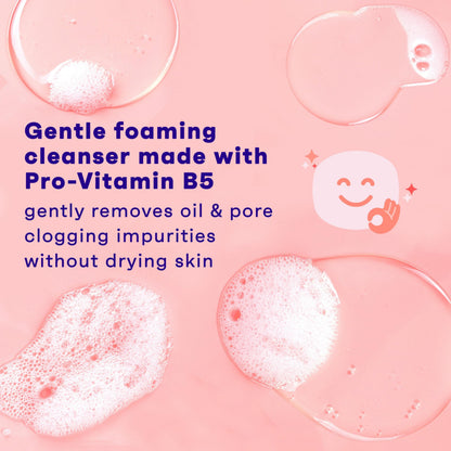 Clean & Clear Essentials Oil-Free Foaming Facial Cleanser, Daily Foaming Face Wash with Pro-Vitamin B5 for Sensitive Skin