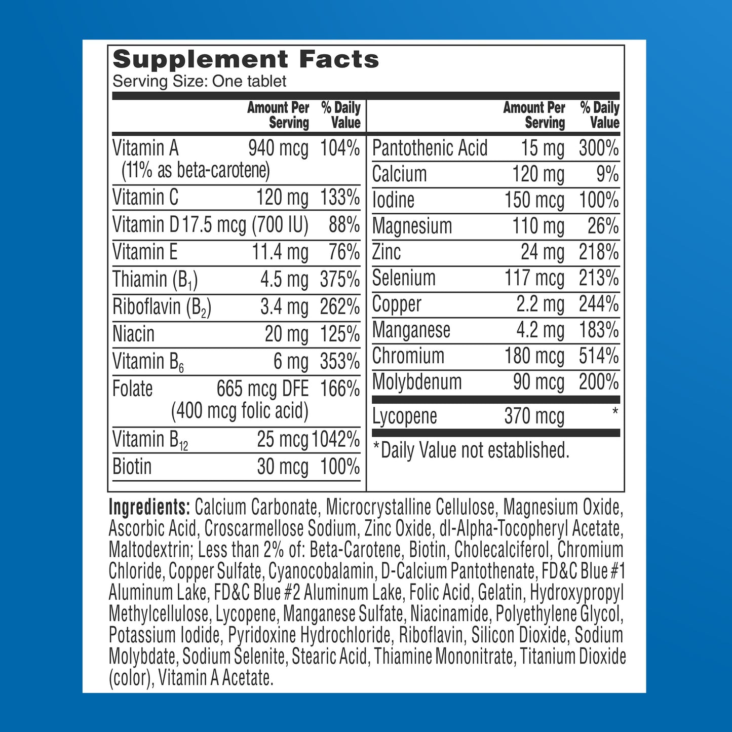 One A Day Men’s 50+ Healthy Advantage Multivitamin, Multivitamin for Men with Vitamins A, C, E, B6, B12, Calcium and Vitamin D, Tablet, 200 Count (Pack of 1)