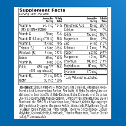 One A Day Men’s 50+ Healthy Advantage Multivitamin, Multivitamin for Men with Vitamins A, C, E, B6, B12, Calcium and Vitamin D, Tablet, 200 Count (Pack of 1)