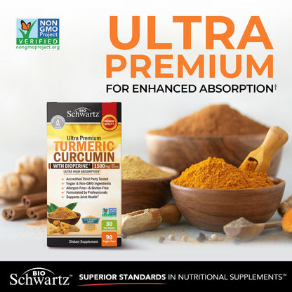 Turmeric Curcumin with Black Pepper Extract 1500mg - High Absorption Ultra Potent Turmeric Supplement with 95% Curcuminoids and BioPerine