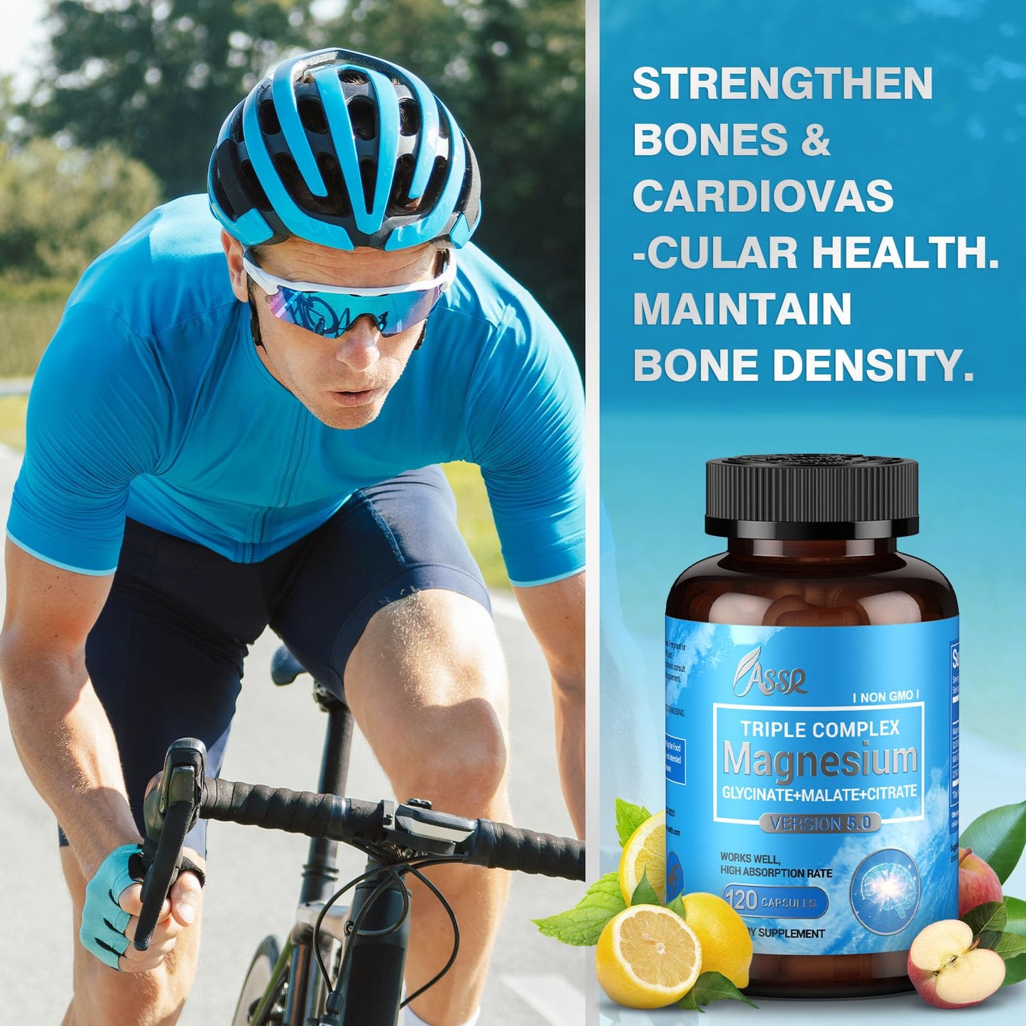 ASSR Triple Magnesium Complex – 300mg Magnesium Supplement with Glycinate, Malate & Citrate – Supports Relaxation, Muscle & Nerve Function – High Absorption, Vegan, Non-GMO, 120 Capsules ASSR buy supplements Au