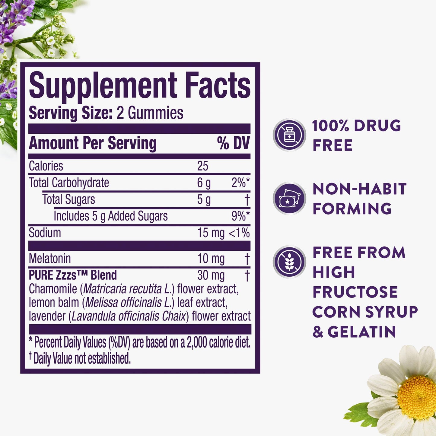 ZzzQuil Pure Zzzs Advanced Melatonin Gummies, Melatonin 10mg, Sleep Aid, with Chamomile & Lavender, Melatonin Sleep Gummies, Sleep Aids for Adults