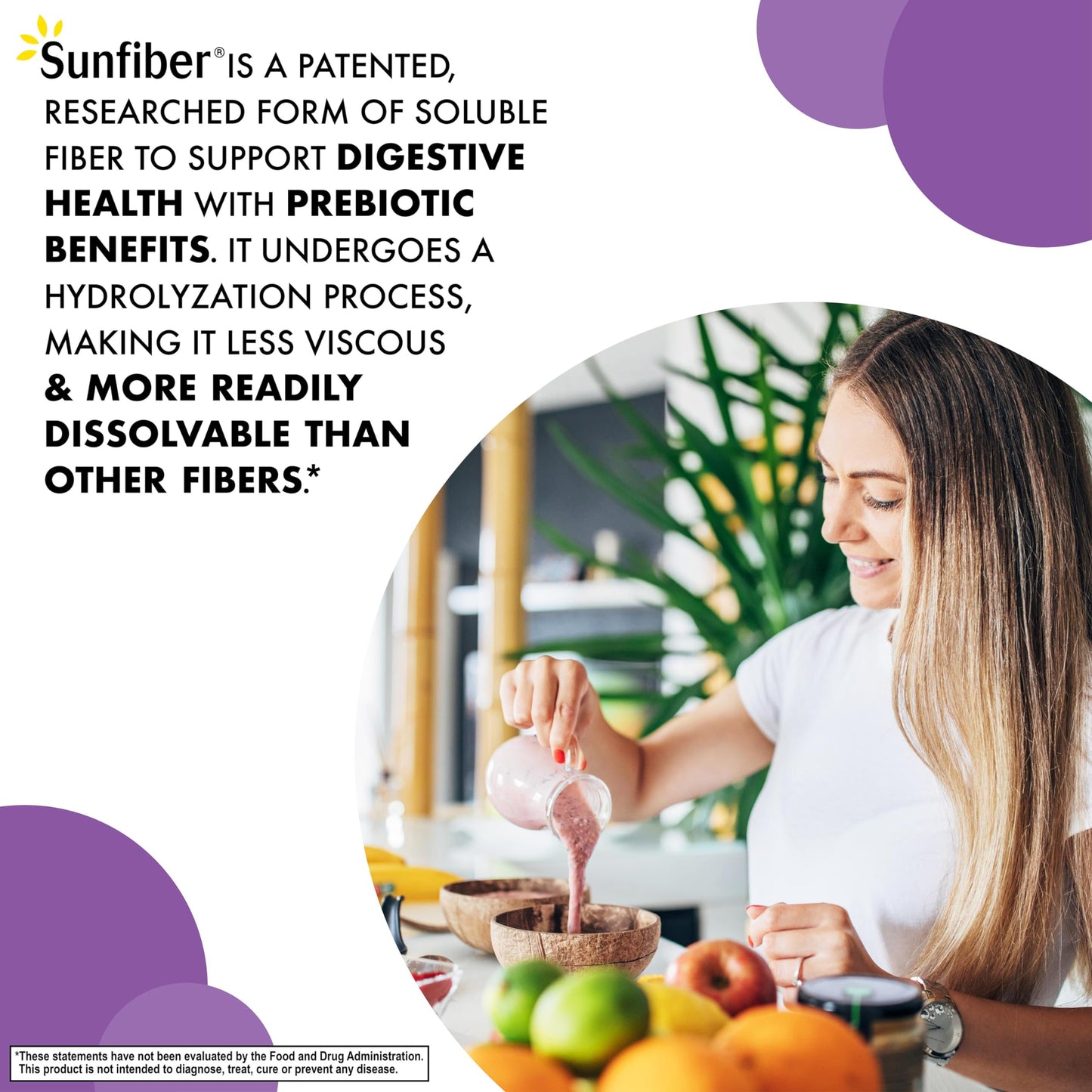 BlueBonnet Nutrition Sunfiber – 6 g of Plant Based Prebiotic Soluble Fiber – Supports Digestive Health* - Instant Dissolve – Non-GMO, Vegan, Kosher