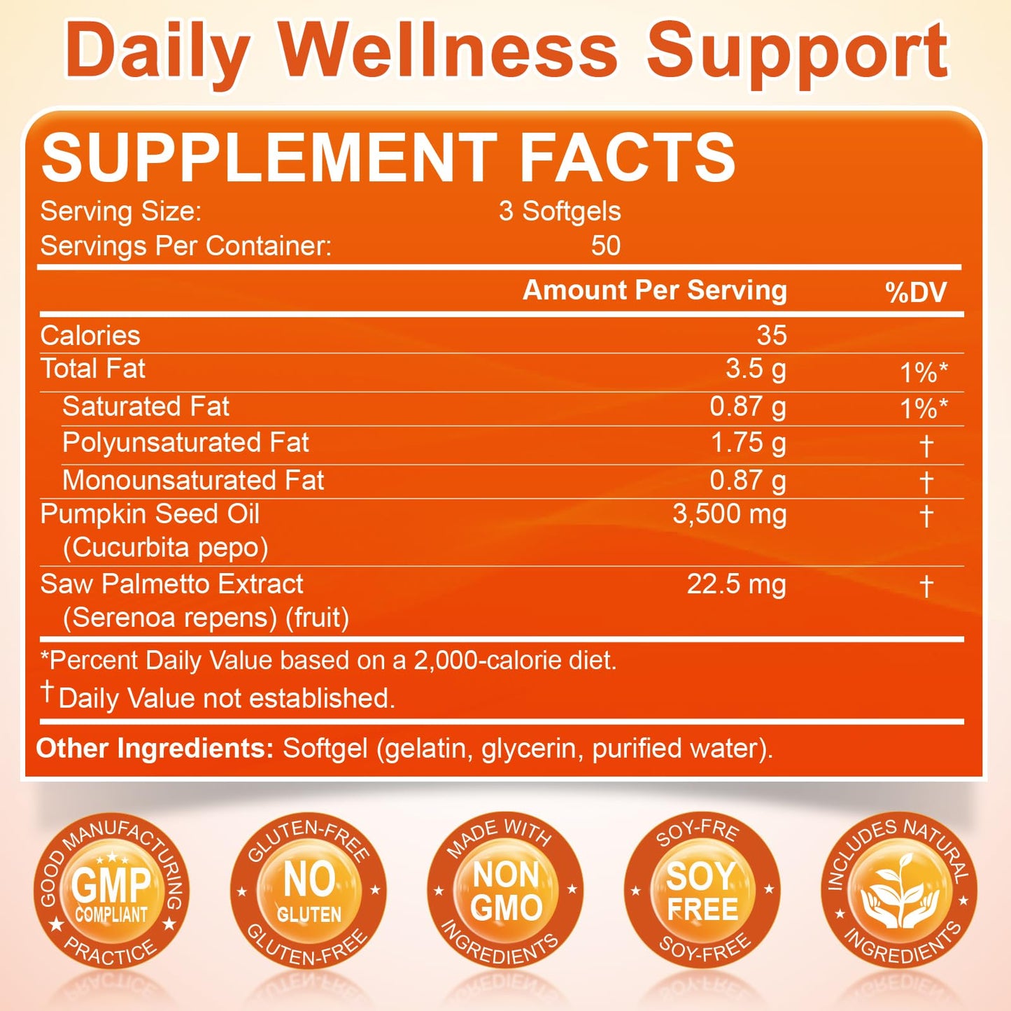 Pumpkin Seed Oil with Saw Palmetto, 3500mg Max Strength per Serving, 150 Softgels, Cold-Pressed with Essential Fatty Acids & Phytosterols, Supports Immune