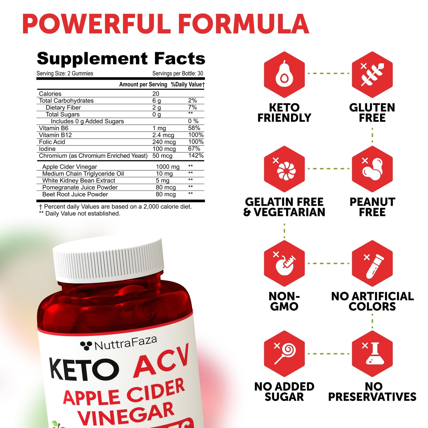 Keto ACV Gummies Advanced  - ACV Keto Gummies for Women and Men - Keto Gummies Supplement - Detox & Cleanse, Digestion