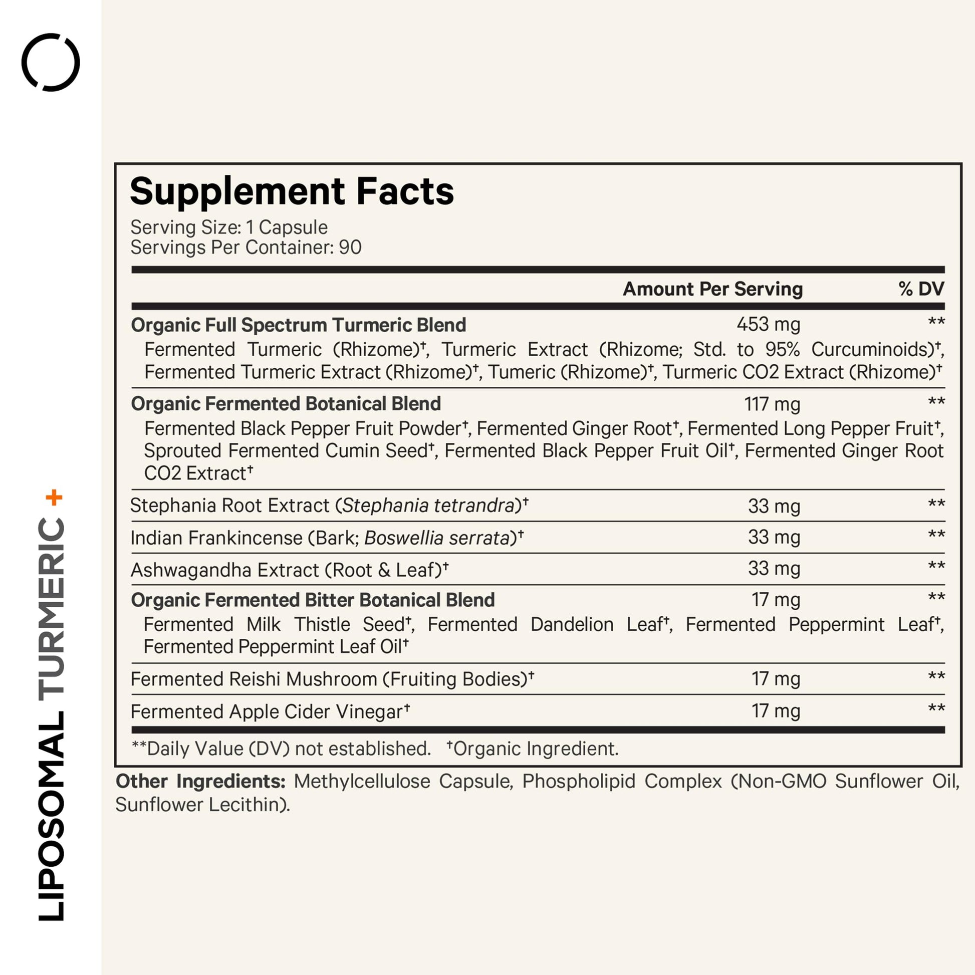 Codeage Organic Turmeric Supplement - 95% Curcumin Extract Pills - Liposomal Fermented Botanical Blend Black Pepper, Ashwagandha, Ginger, Stephania, Boswelia, Cumin, Digestive Bitters - 90 Capsules CodeageBuy Supplements Australia