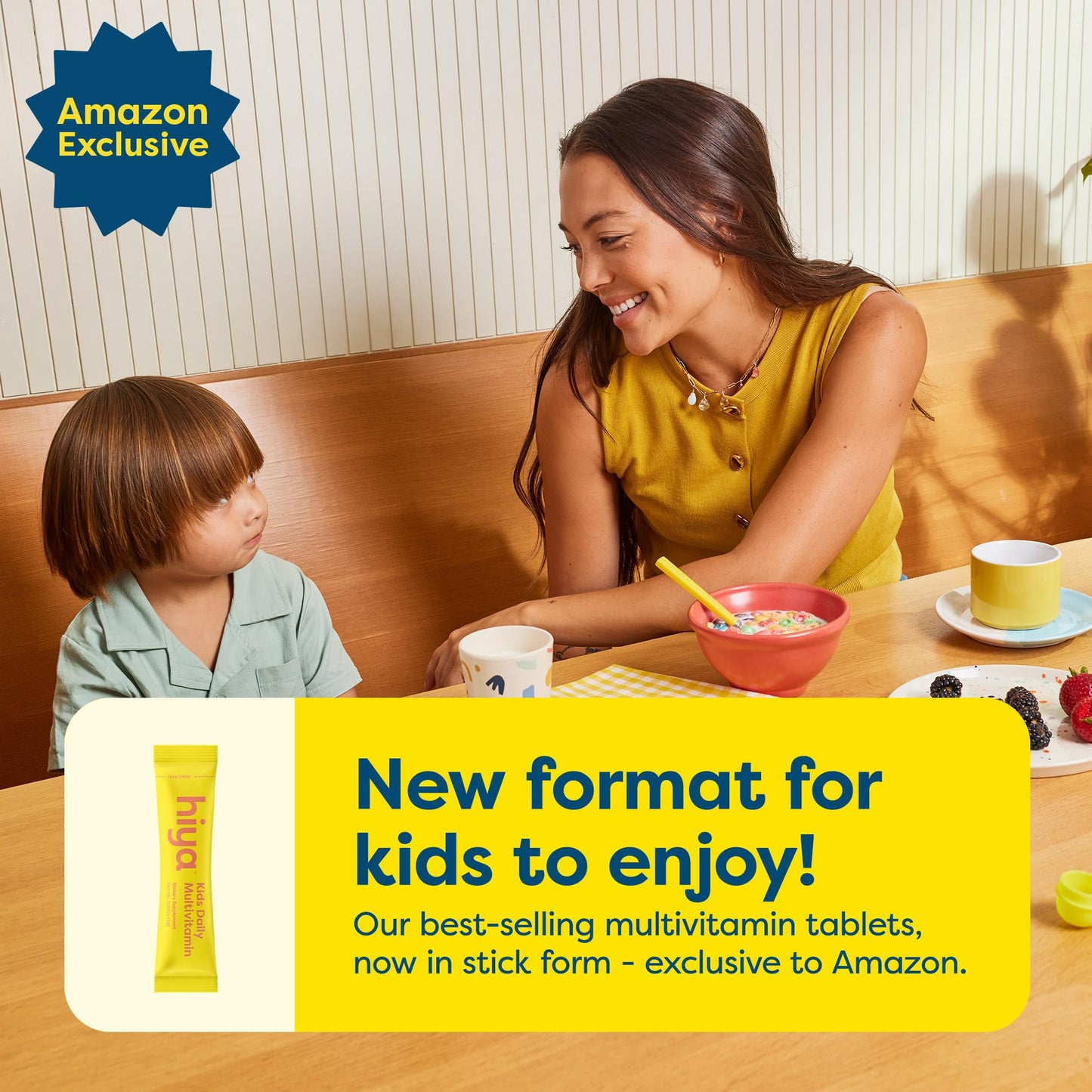 Hiya Kids Multivitamin – 15+ Essential Vitamins & Minerals with Fruits & Veggies for Ages 2+, Supports Growth, Development & Immune