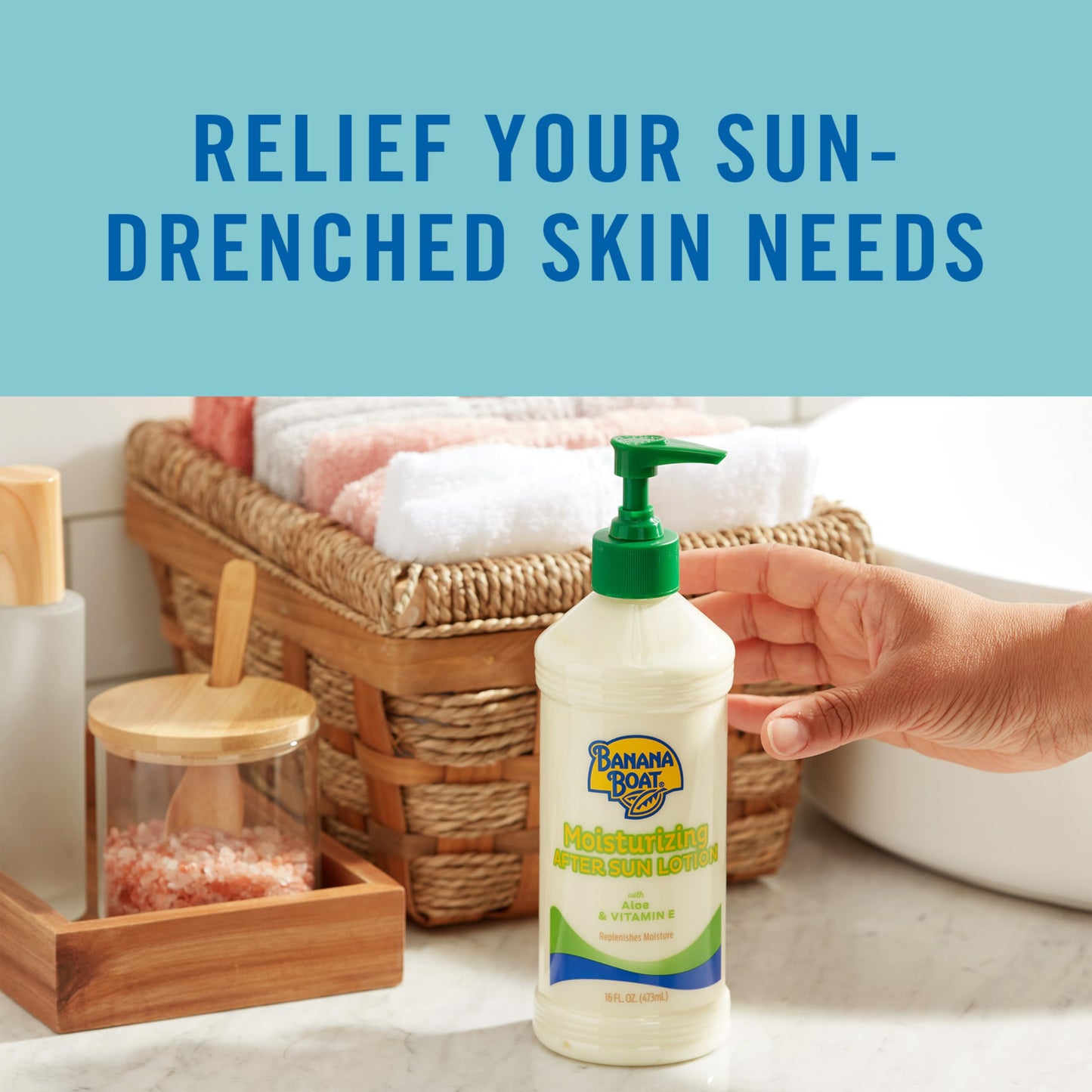 Banana Boat Moisturizing After Sun Lotion with Aloe and Vitamin E, 16Fl Oz, After Sun Care, Banana Boat After Sun Lotion, Sunburn Relief, 16Fl Oz