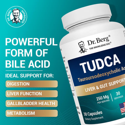 Dr. Berg TUDCA Supplement (Tauroursodeoxycholic Acid) - Powerful Formula for Liver Health, Bile Flow, Gallbladder Support, and Digestive Health* - 30 Capsules Dr. Berg NutritionalsBuy Supplements Australia