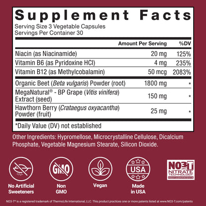 Force Factor Total Beets Blood Pressure Support Beet Root Capsules, 1800mg Organic Beet Root Powder Beet Supplement with Hawthorn Berry to Support Circulation