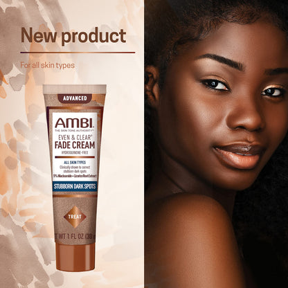 Ambi Even & Clear Advanced Fade Cream, Hydroquinone-free, Hyperpigmentation Treatment, Stubborn Dark Spot Corrector, Results In As Little As 2-3 Weeks