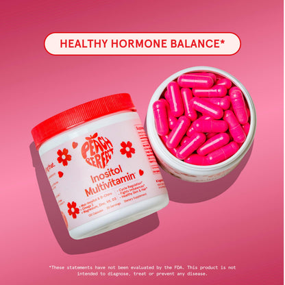 Peach Perfect Inositol Multivitamin – Myo-Inositol & D-Chiro 40:1 Blend, Omega-3, Vitamin D3, Magnesium, Zinc – Supports Women’s Health
